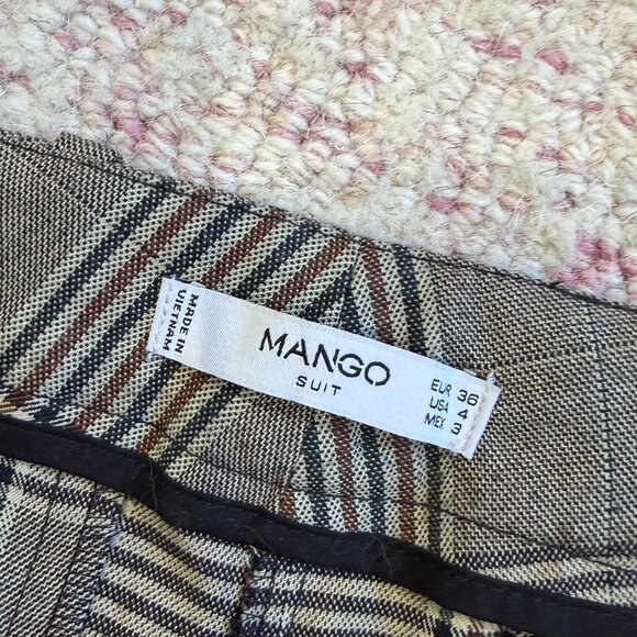 Mango Suit Plaid Pants- Women's Size 4 NWOT - Picture 2 of 3